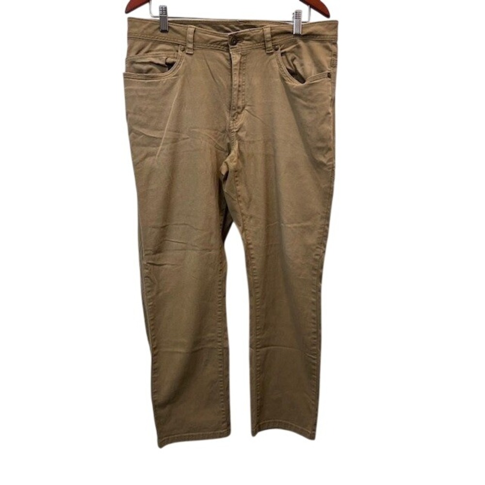 G.H. Bass Mens 5 Pocket Stretch Groundwork Cargo Khaki Canvas Pants 34W x 30L